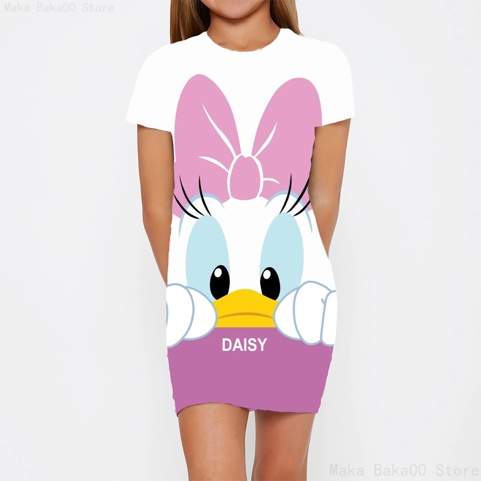 

Disney Daisy Print Girls Dress Children's Summer New Cute Princess Style Casual Home Dress T-shirt Pajamas