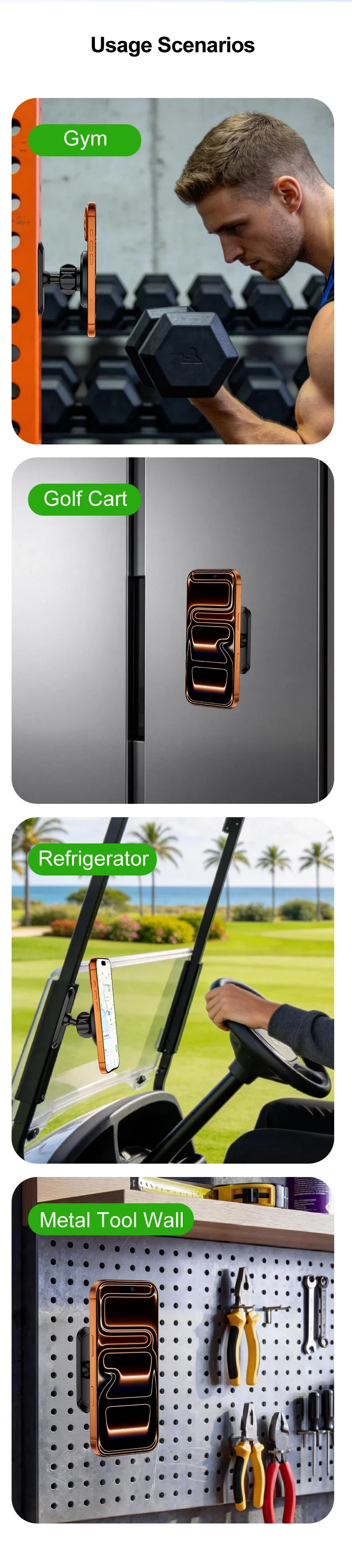 Dualer Starker Magnetischer Handyhalter fürs Auto, 360° ° Verstellbarer Metallständer für MagSafe, für iPhone 16 15 Pro Samsung Xiaomi Gym – Detail 11