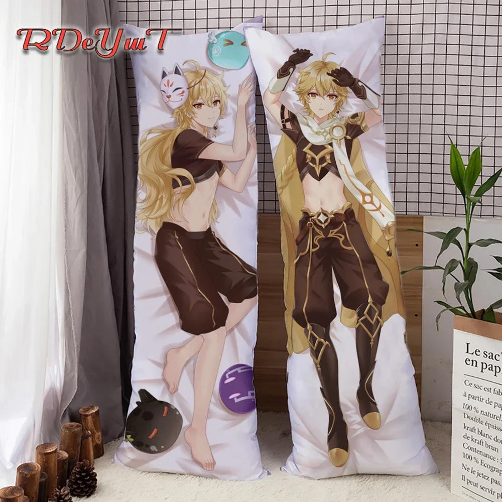 

Anime Dakimakura Game Genshin Impact Aether Male Hugging Body Throw Cusion Pillow Cover DIY Long Pillowcases Home Bedding Decor