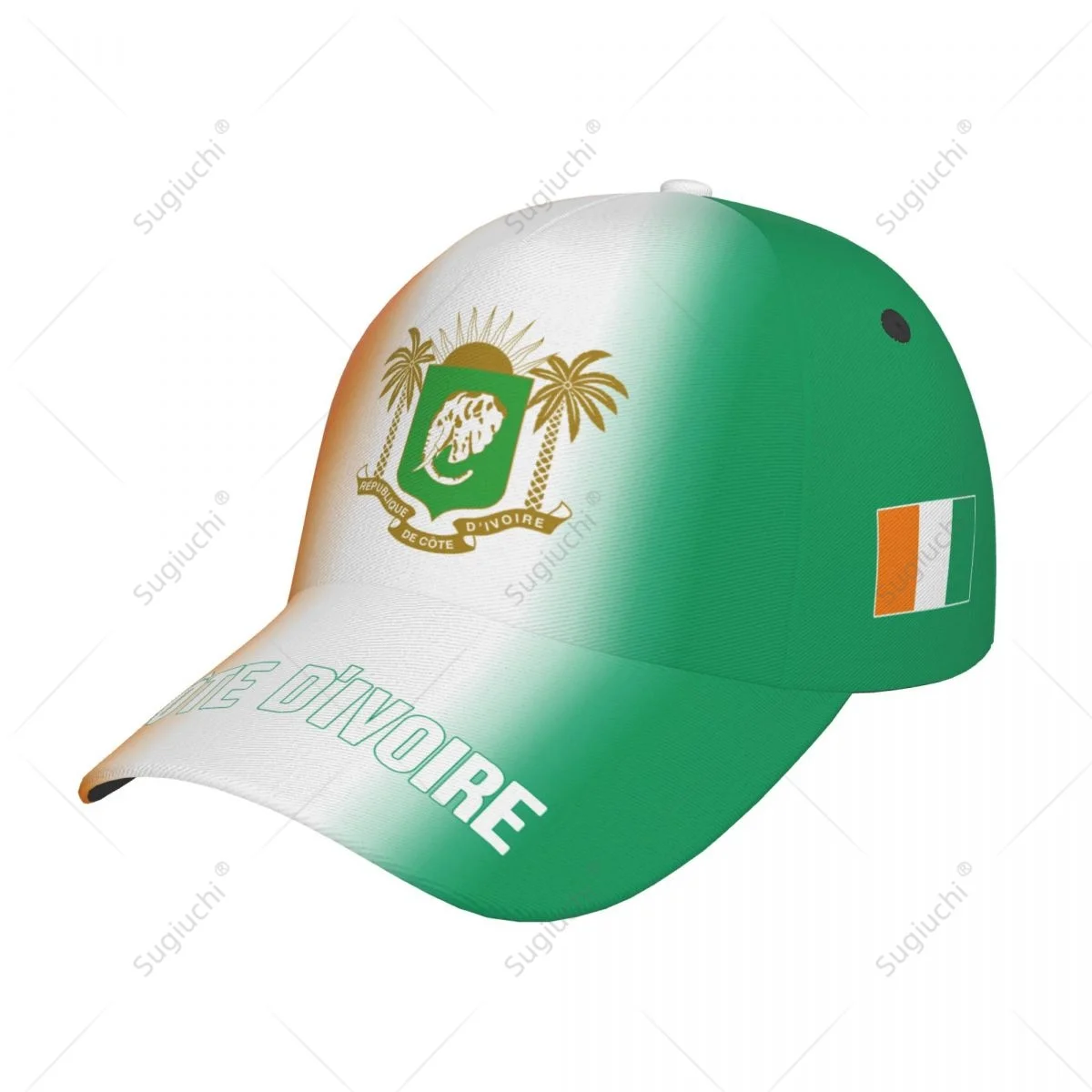 Unisex Baseball Cap Hat Cote D'Ivoire Flag Gradient Color 3D Printing for Tennis Outdoor Bike Bicycle Golf Baseball Sports Fans