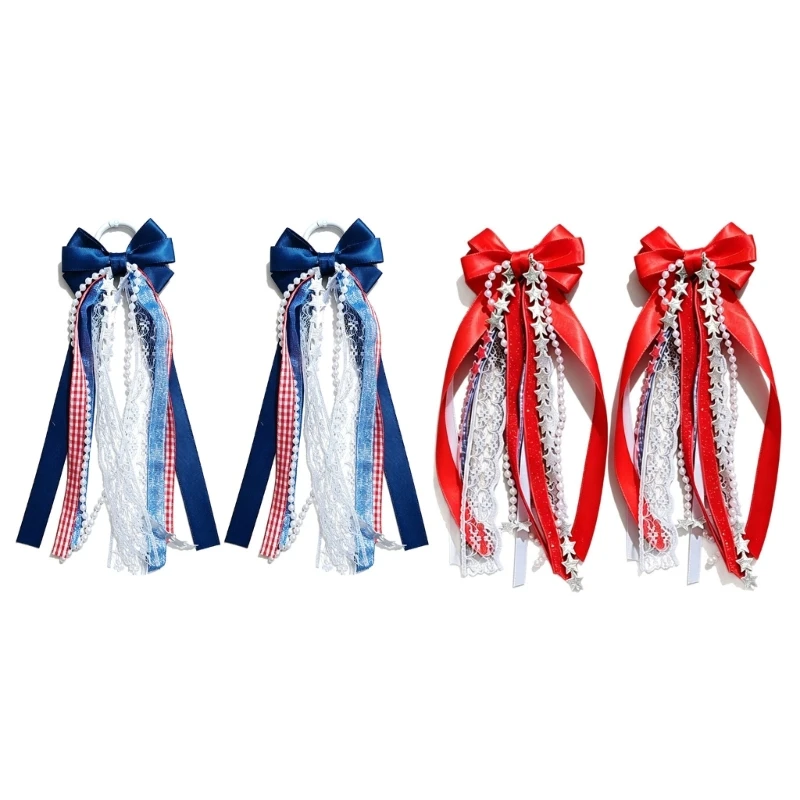 573B Boot Accessories Lace Ribbon Bows Bows For Jul 4Th Festival Celebration
