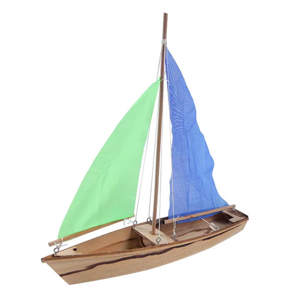 Sailing Model Wooden Sailboat Ornament Assembly Toys Mold Handcraft Ship Kids Woodcraft DIY Kits Decor