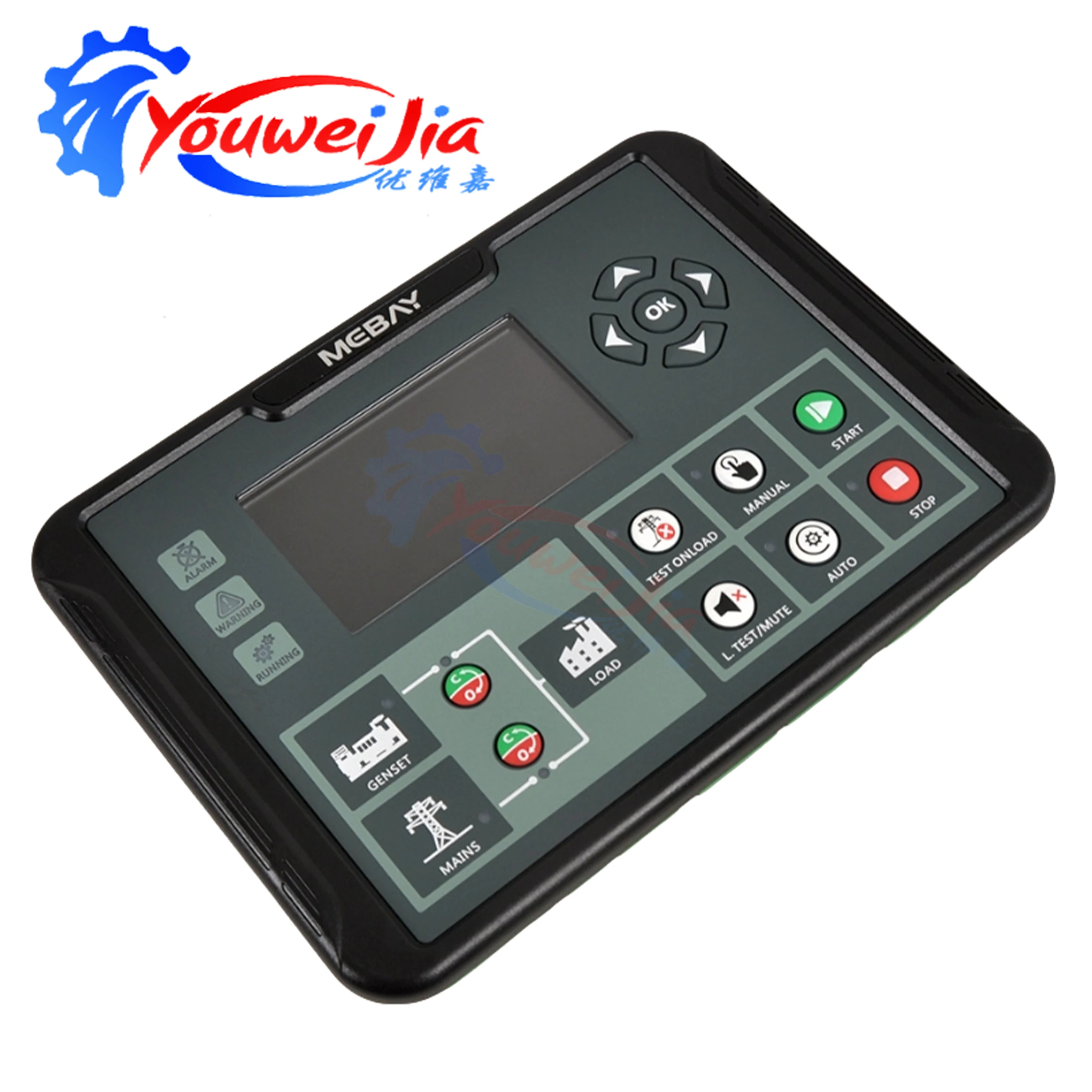 Controlador paralelo de motor generador diésel DC100D Mebay con placa de Control LCD y interfaz de comunicación CAN