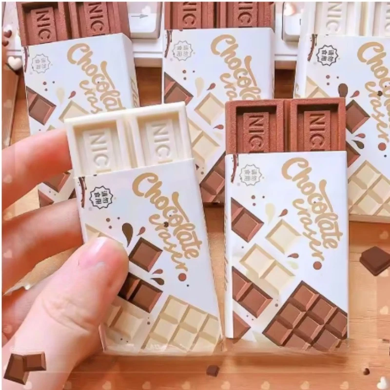 1pcs Random Cute Kawaii Candy Color Rubber Fun Creative Chocolate Eraser Novelty Stationery Office School Supplies
