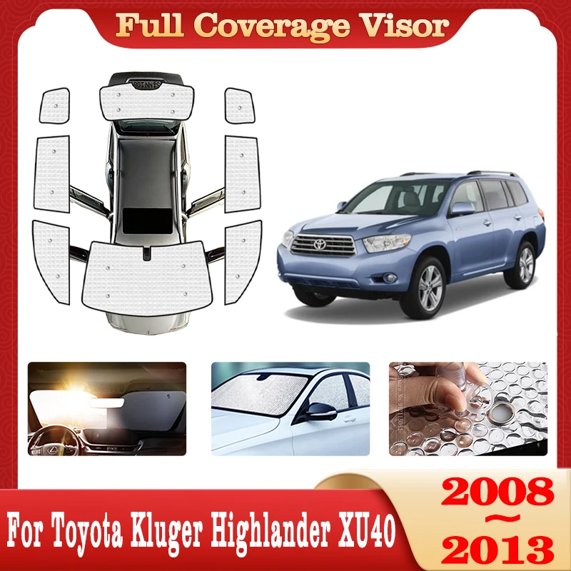 

Автомобильный солнцезащитный козырек с полным покрытием для Toyota Kluger Highlander XU40 2008 ~ 2013, солнцезащитный козырек с защитой от УФ-лучей, солнцезащитные козырьки, автомобильные аксессуары