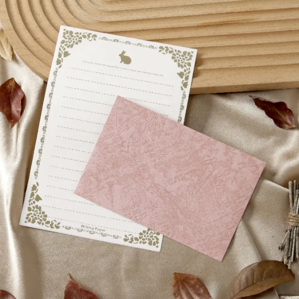 1set with Paint Prints Envelopes Set with Letter Bronzed Seal Blessing Thank Envelope Romantic Nostalgia Art