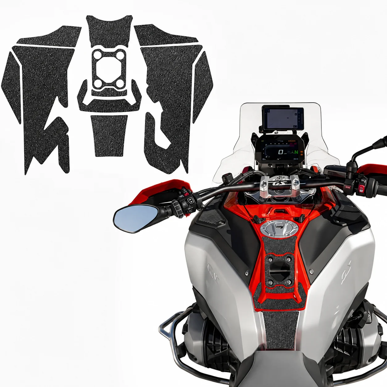Scratch Resistant Anti Slip Fuel Tank Protector Pads Knee Traction Grips Stickers for BMW R1300GS ADV 2025-2026