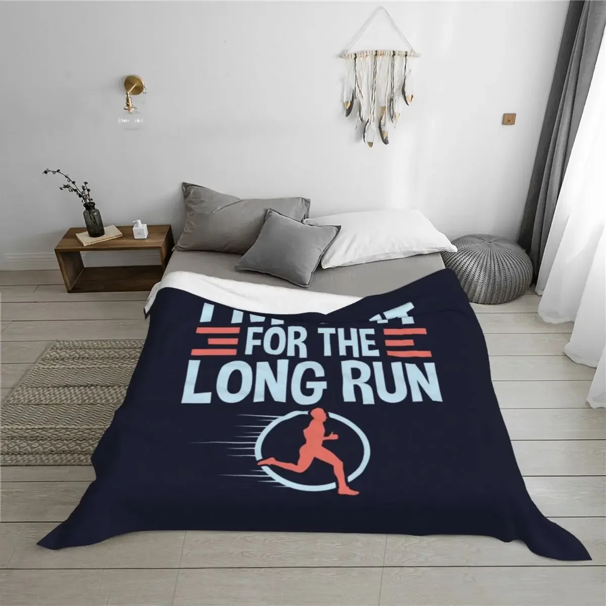 Runner Quotes Gifts - I'm In It For The Long Run Throw Blanket Designers Plaid on the sofa Loose Quilt Blankets