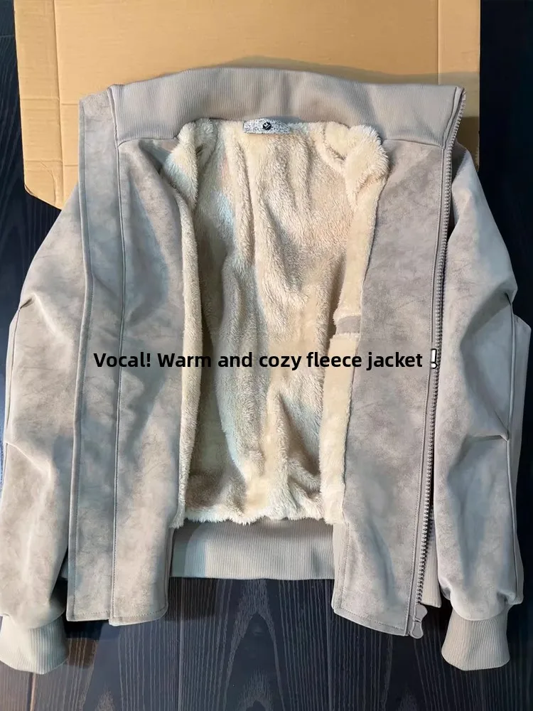 معطف Jaet من الجلد المصبوغ الأمريكي من القطن للرجال معطف شتوي مبطن Fce للدراجات النارية بحاشية مستقيمة