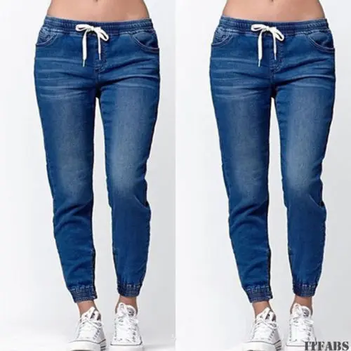 Casual Jogger Pants 2021 Elastic Sexy Skinny Pencil Jeans For Women Leggings Jeans High Waist Women\'s Denim Drawstring Pants