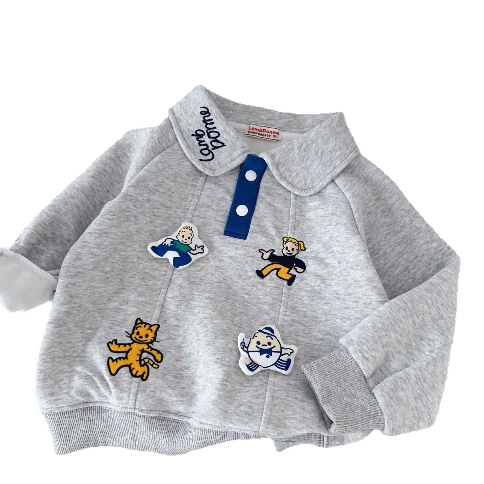 

Boys' Hoodie 2025 New Style Harada Children's Long Sleeved Hoodie Baby Top Autumn Style Cartoon Letter Cute Children's Clothing