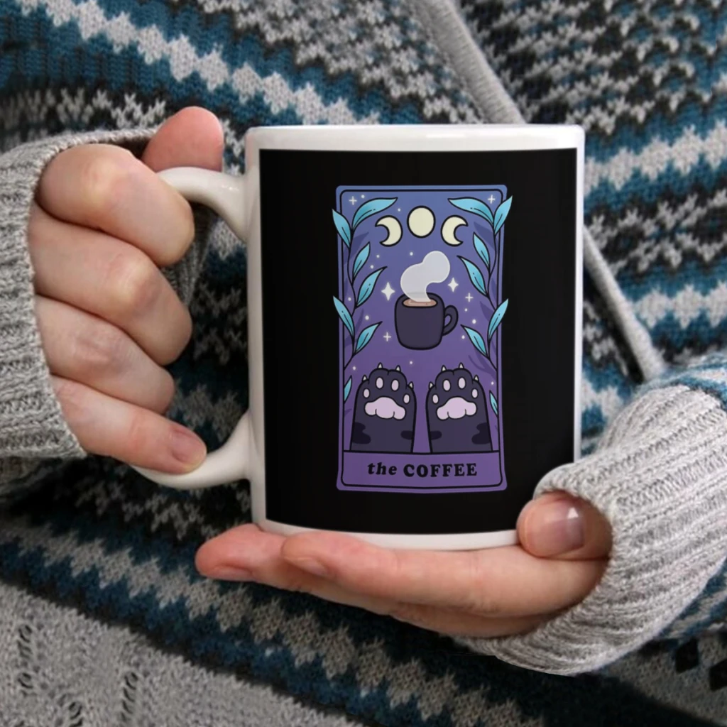 

The Coffee Cat Tarot _ NikuryCoffee Mug Tea Cup 11oz Coffee Cup Funny Birthday Ceramic Mug Personalized Cup
