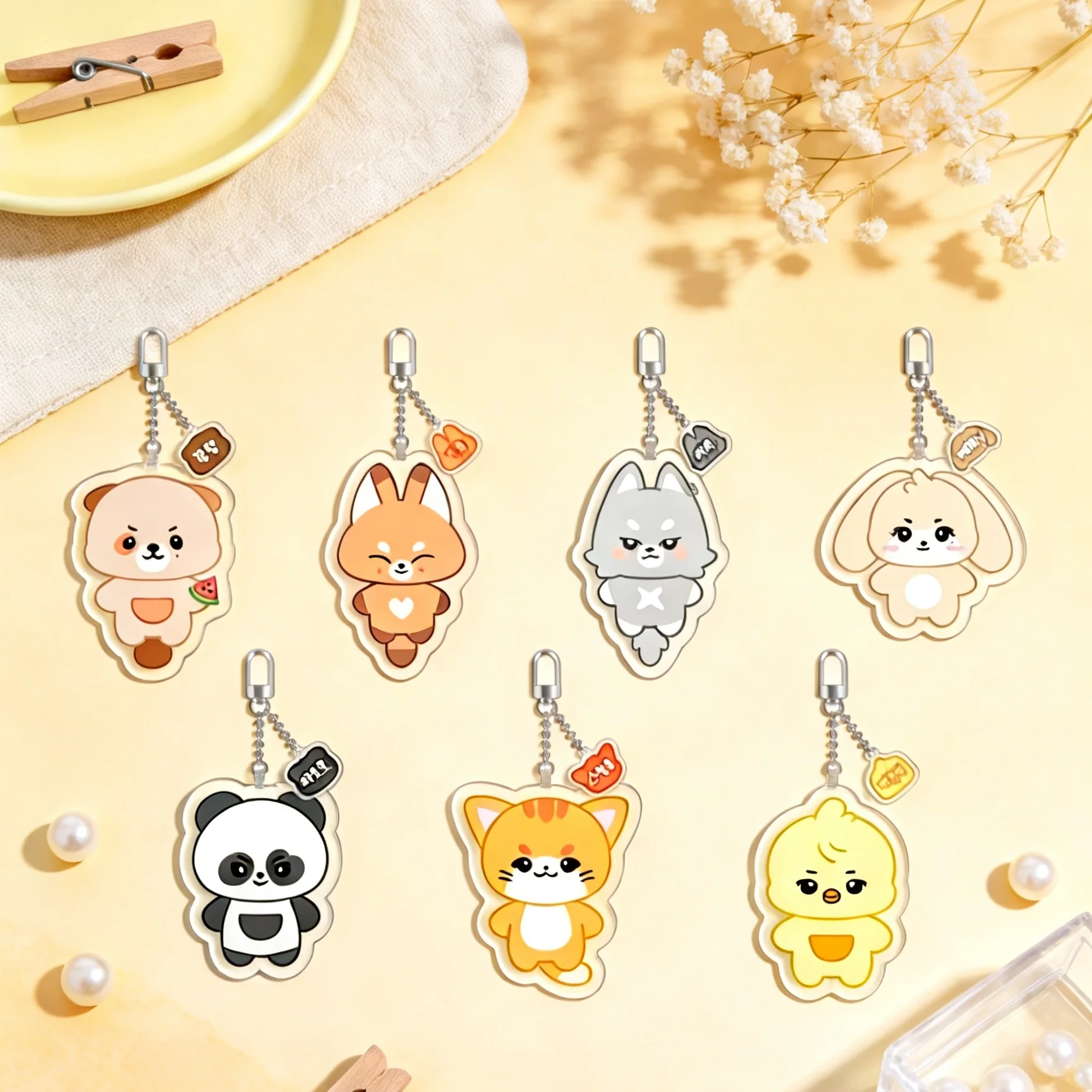 Idols Allhours Pendant Kunho Youmin Xayden Minje Masami Hyunbin ON:N Double Sided Laminated Keychain