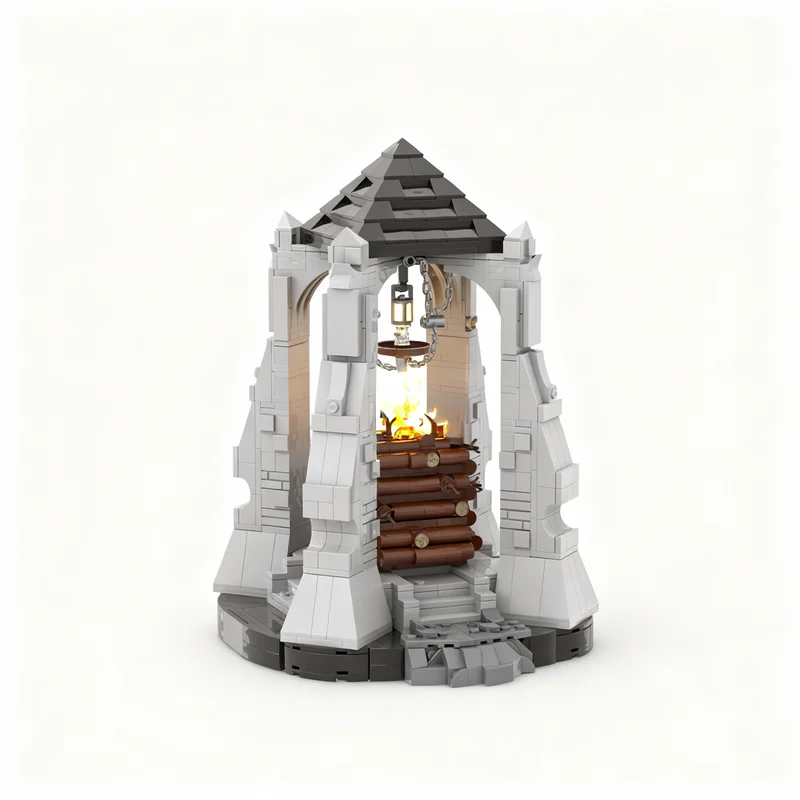 

NEW 1238PCS MOC Fantasy Movie Beacon Gondor Pippin S Courage Model Premium Display Assembly BricksDIY Creative Home Decor Gift