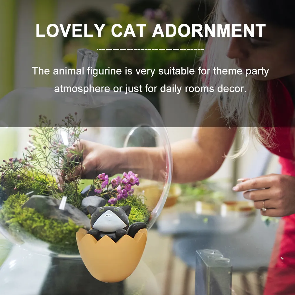 4Pcs Exquisite Cat Statues High Detail PVC Animal Sculptures for Daily Room Decor Car Dashboard Kids Birthday Party Decoration