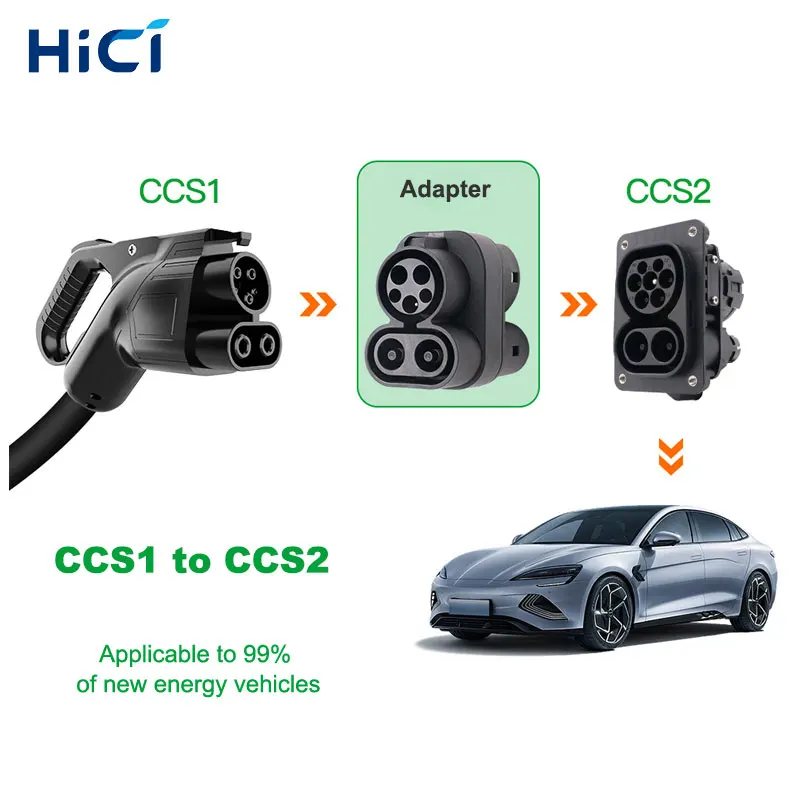 HICI بالجملة Ev شاحن Ccs محول Nacs إلى Ccs1 تيار مستمر شحن 250a Ccs كومبو 1 تسلا إلى Ccs1 محول