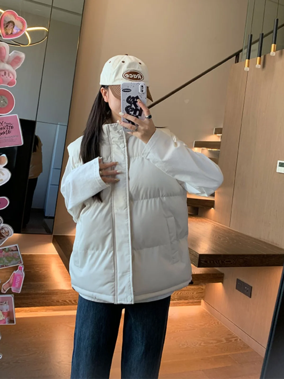 Spring Autumn 2024 plus Size Women's Stand Collar Vest Warm Cotton Jacket Slimming Shoulder Pad Vest Fashionable Trendy