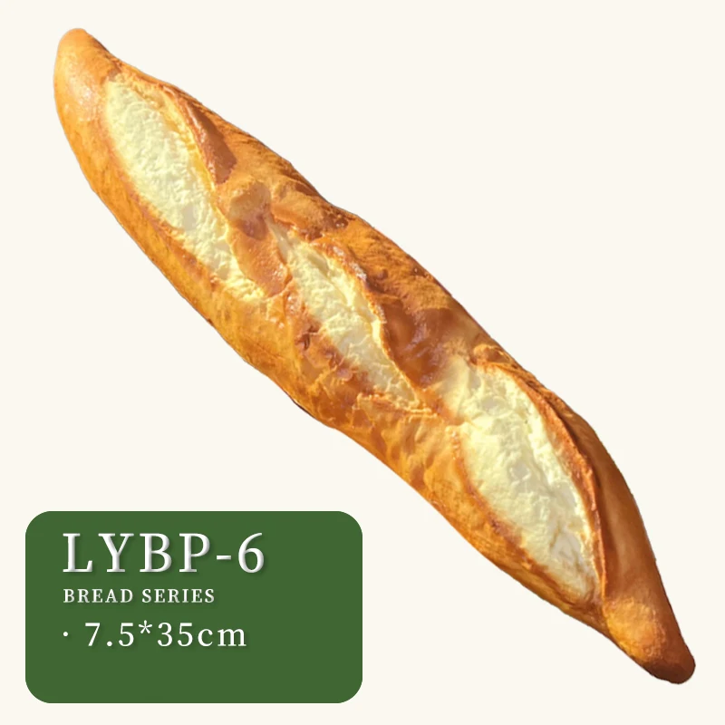 Gefälschte Baguette-Brot-Requisite, realistisches französisches Laib-Modell aus PU für die Heim- und Küchendekoration, Fotografie-Hintergrund, Party-Dekoration – Detail 7
