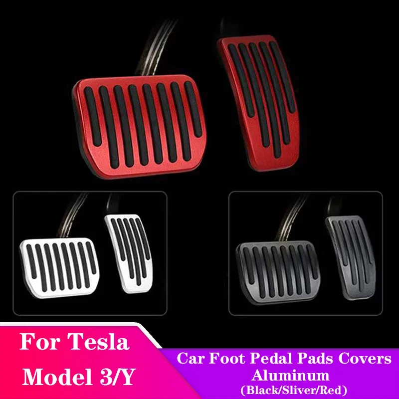 

For Tesla Model 3 Y 2017-2023 Car Foot Non Slip Performance Aluminum Pedal Pads Covers 2PCS