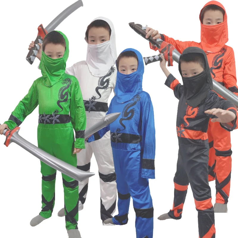 

Enfants Ninja Costume Puissance Ninja Cosplay Christmas Halloween Guerrier Ninja Costumes Carnaval Party Costume Knife Set