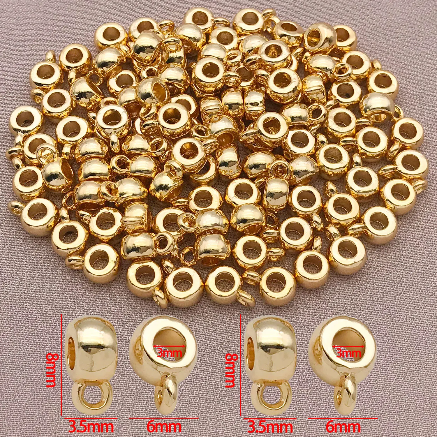 18K Copper Plated Real Golden Thick Silvery White Golden Connector