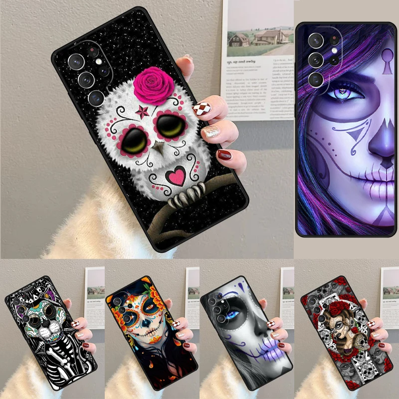 Niedliche Totenkopf-Eulen-Handyhülle für Samsung Galaxy Note 10 Pro S26 Ultra S23 S24 FE S25 S21 S22 PLUS Stoßfeste Schutzhülle