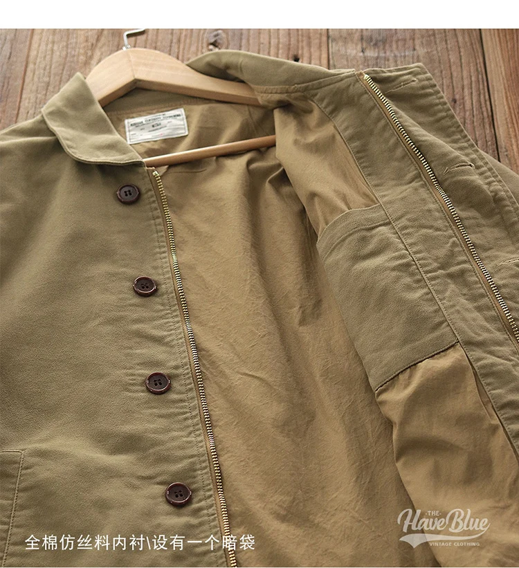 0602 # frühjahr und Herbst Neue Amerikanischen Retro Verdickt Casual Deck Jacke Männer der Mode 100% Baumwolle Gewaschen Alte Lose fracht Mantel – Detail 14