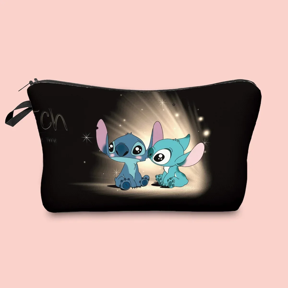 Disney Stitch Makeup Bag Anime Figure Angel & Stitchs Love Kawaii Cosmetic Bag Stich Wash Bag astuccio per ragazze donna regali