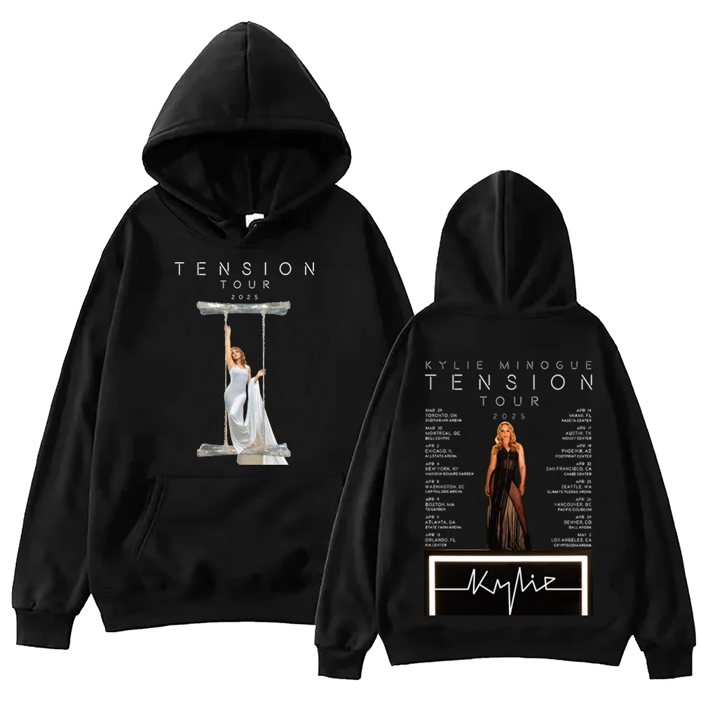 2025 Kylie Minogue Tension World Tour Hoodie Harajuku Hip Hop Pullover Tops Popular Music Sweatshirt Fans Gift