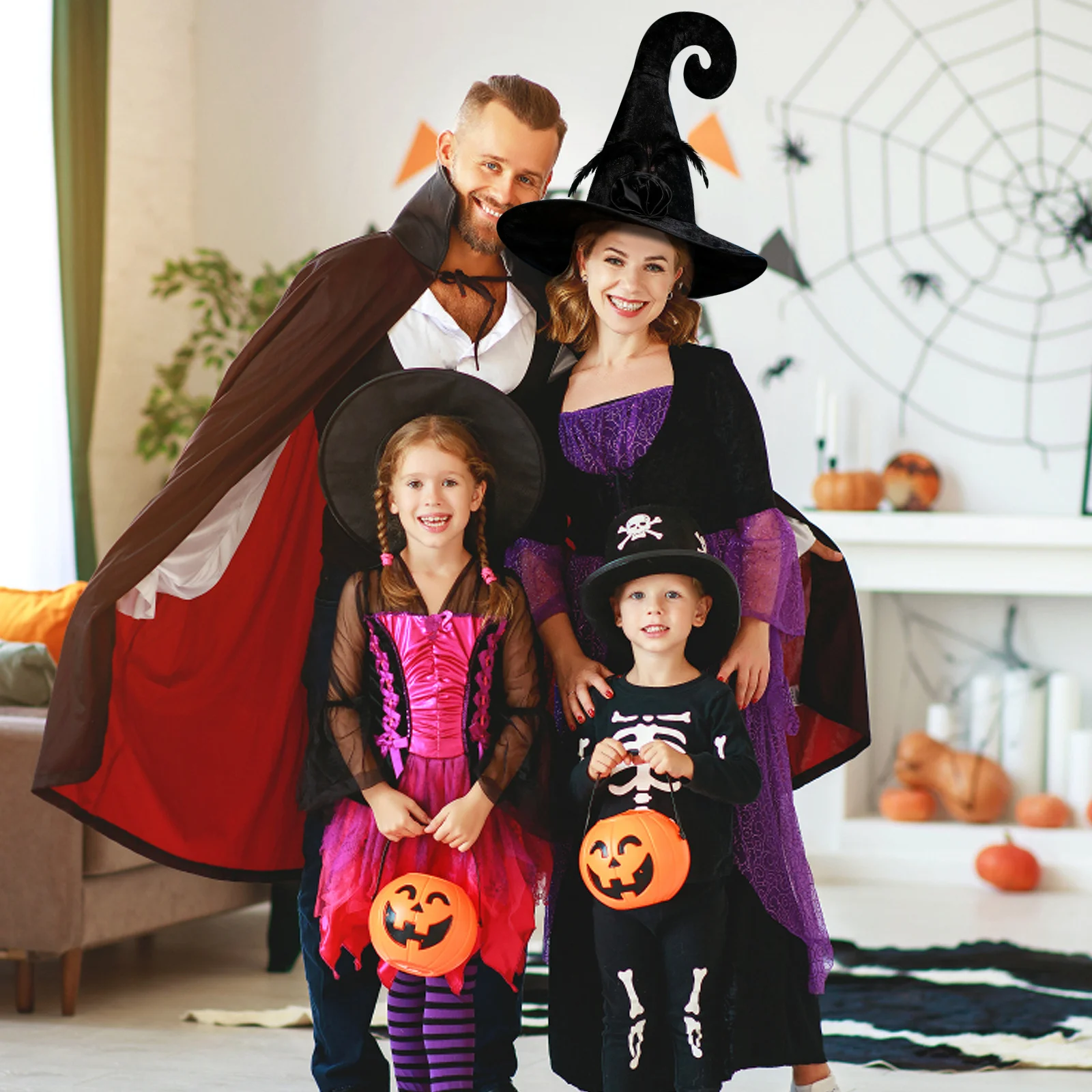 

Halloween Witch Hat Wide Brim Cloth Design For Party Cosplay Costume Festival Prop Portable Wearable Accessory