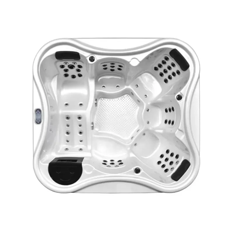 6 Person Large Square Outdoor Spa Pools Acrylic Hot Tub with Whirlpool Massage for Adults & Children Above Ground