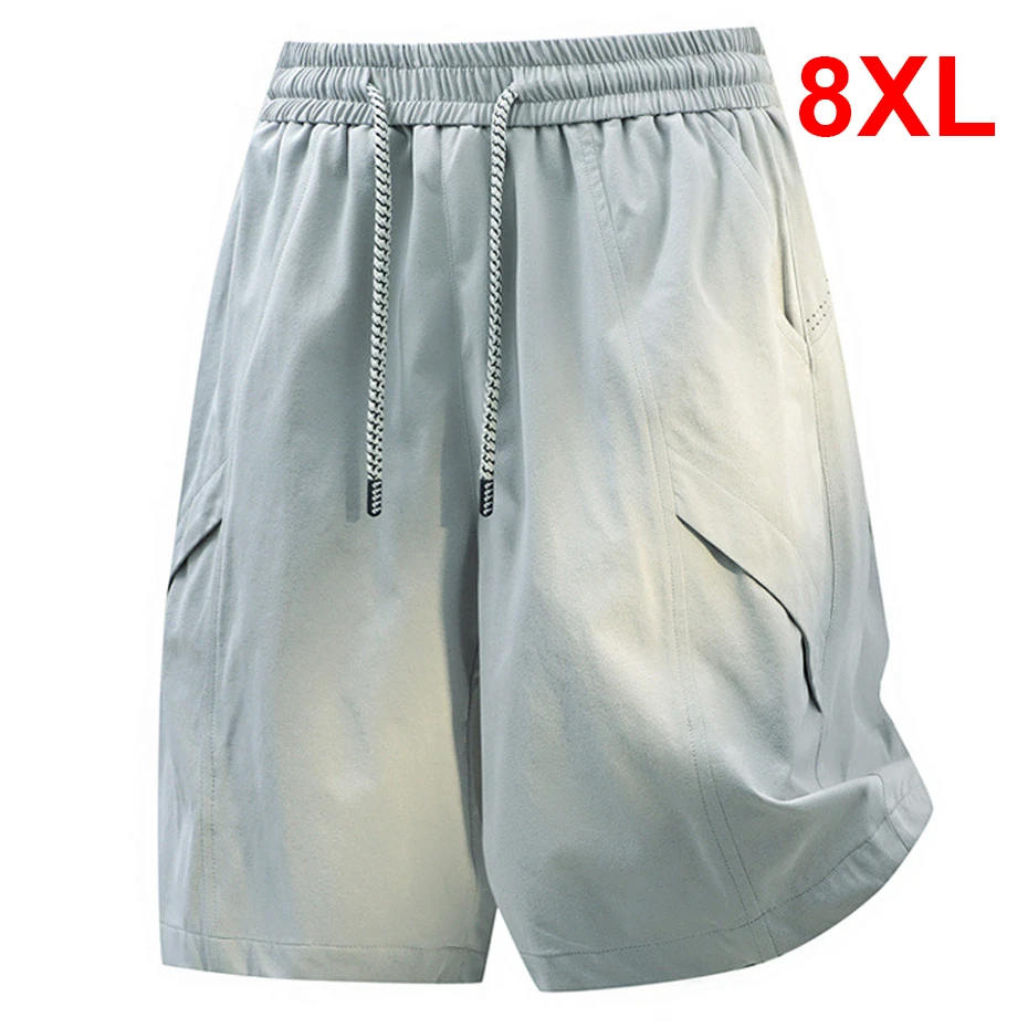 Summer Shorts Men 8XL Plus Size Short Pants Breathable Fashion Casual Solid Color Shorts Male Big Size 8XL