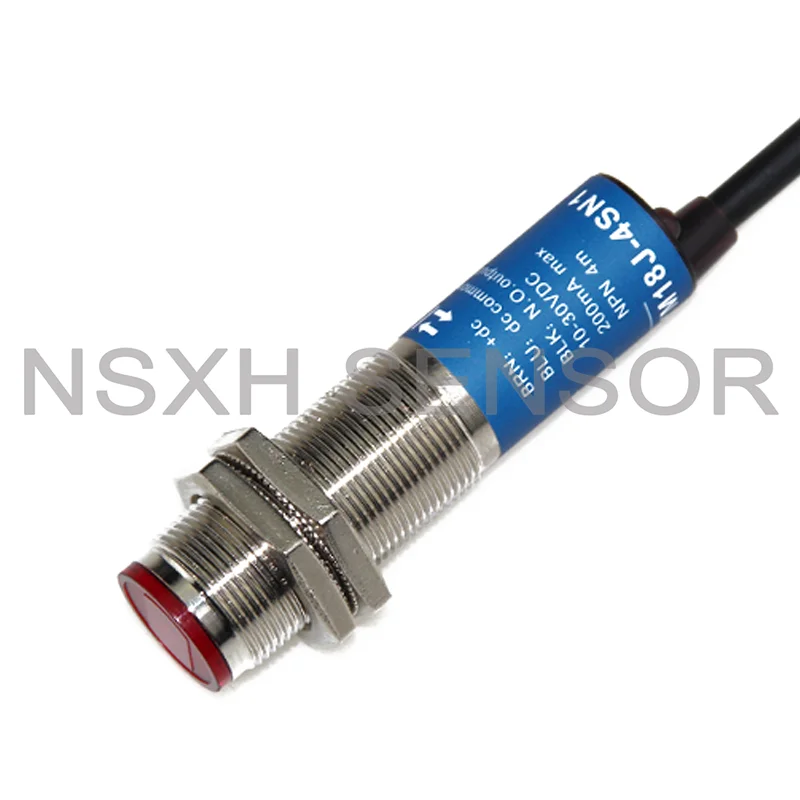 

M18 Laser Sensor Feedback Reflex Photoelectric Switch Sn-4m 200mA 10-30VDC Visible Light SYM18J-4SN1/4SP1