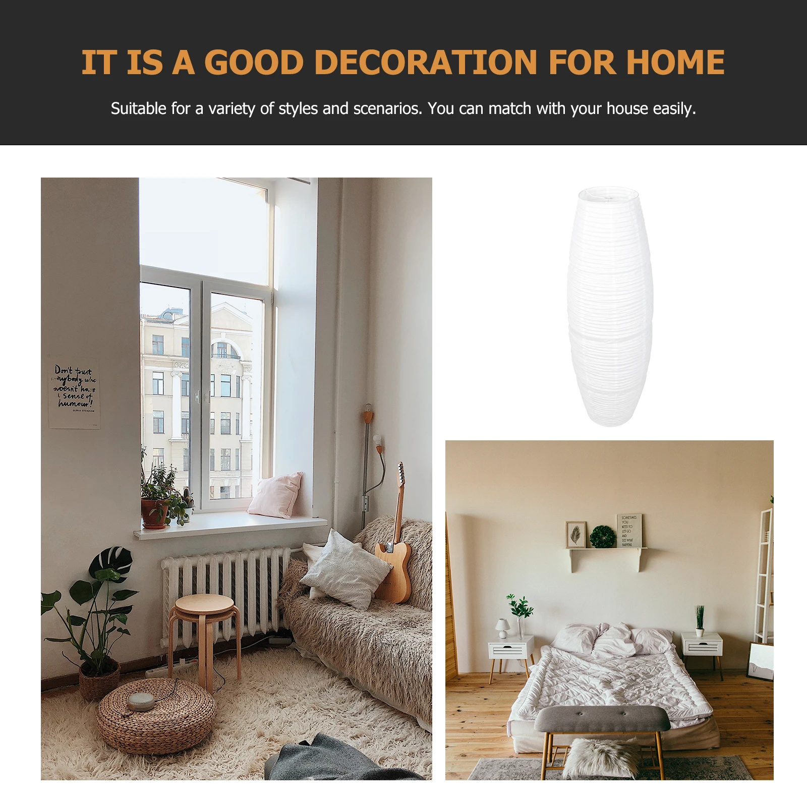 

1pc LED Paper Vertical Lampshade Cylinder Floor Light Cover for Home Decor Living Room Bedroom Study Soft Light Gift Accessory