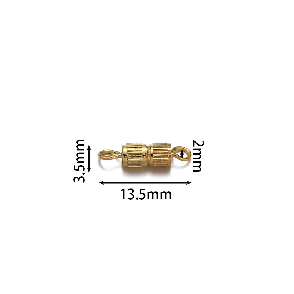 20Pcs Copper Brass Screw Clasp Closure Fastener Lock Buckle Cord End Tip Caps Connector for DIY Bracelet Necklace Jewelry Making