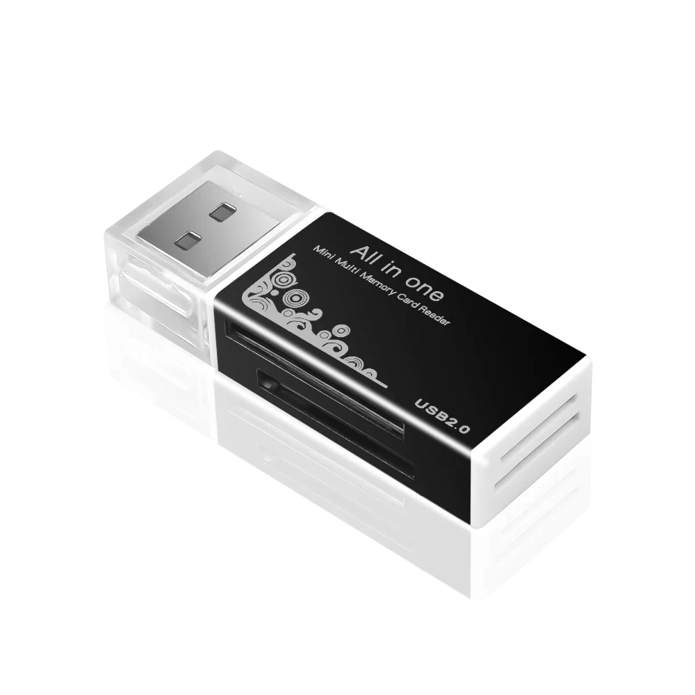 Lector de tarjetas con 4 puertos USB 2,0, adaptador de memoria SD, tarjeta TF SDHC MMC/RS MMC TF MS/MS PRO/MS DUO M2 para ordenador portátil y de escritorio, accesorios para PC