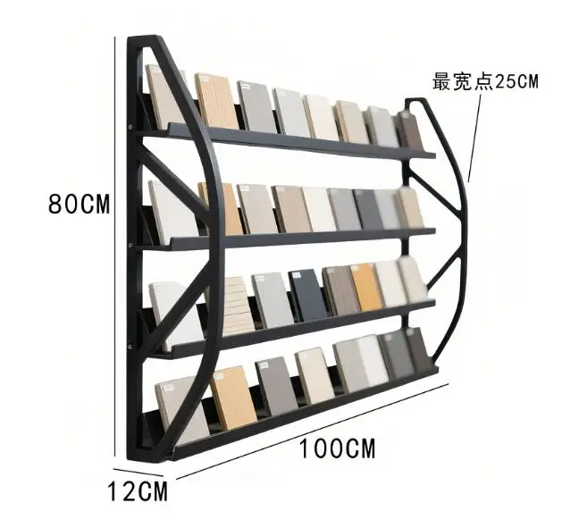 Aan de muur gemonteerd bouwmateriaal Monster Kleurbord Vitrinekast Deurpaneel Frame Steen Klein monsterdisplayrek