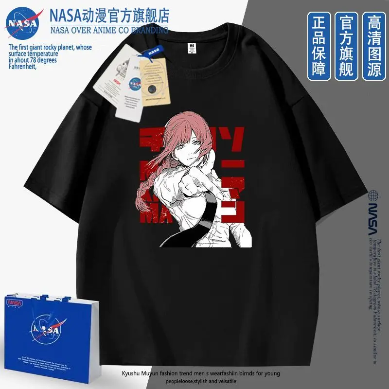 Anime Chainsaw Man – The Movie: Reze Arc Makima Cosplay Printed Short Sleeve T-Shirt Versatile in Summer Halloween Gifts
