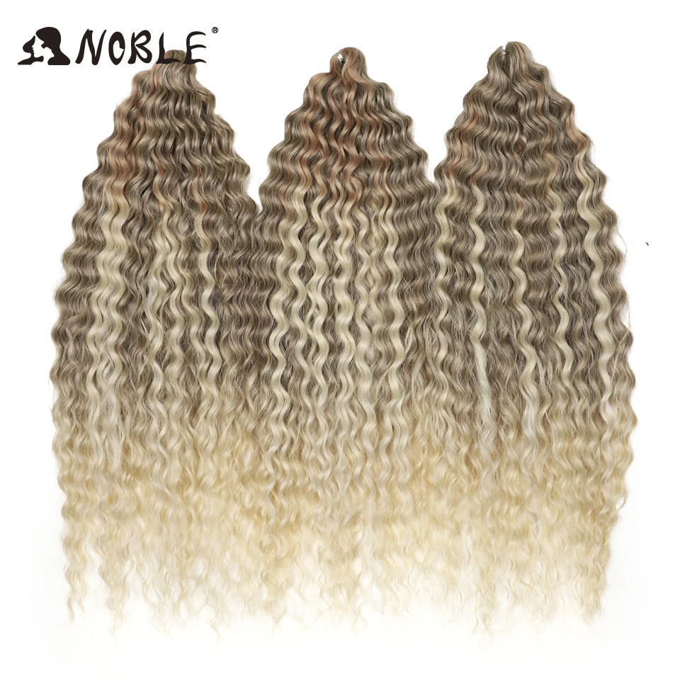 

Noble Crochet Hair Curl Hair Water Wave 24Inch 300g Ombre Blonde Twist Crochet Hair Braid Hair Deep Wave Braiding Hair Extension