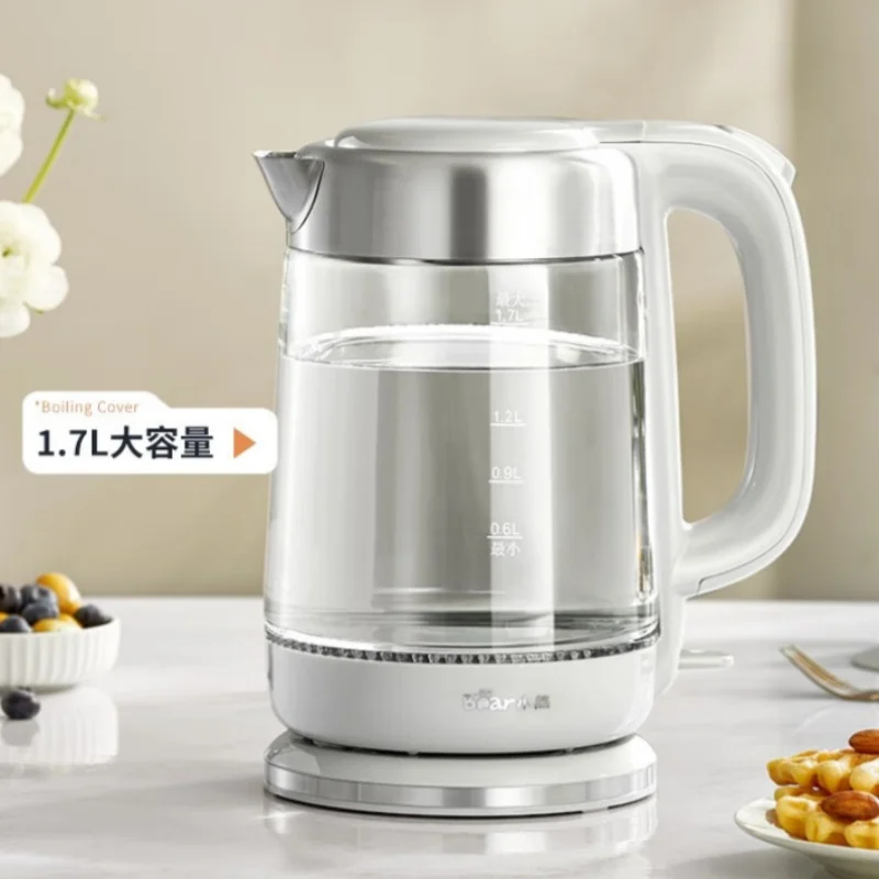 Visual Blue Light Electric Kettle ZDH-A17G5 1.7L Large Capacity Stainless Steel Glass Water Boiler for Home Use 220V