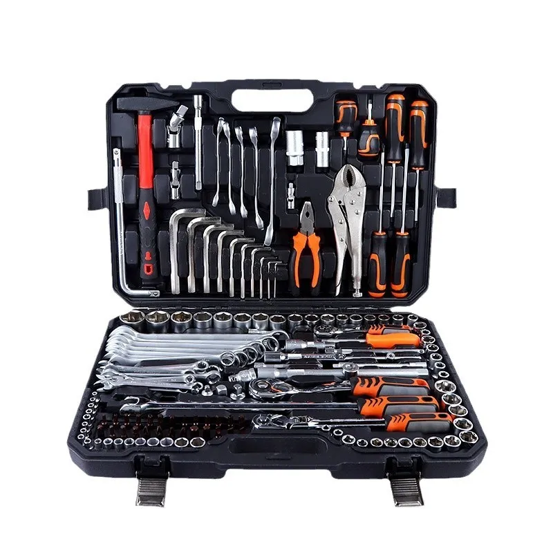 Combination Tool Kit 150 Piece  Drive Flexible Head Rotator Ratchet Handle Wrench Set Spanner OEM for Automotive Repair
