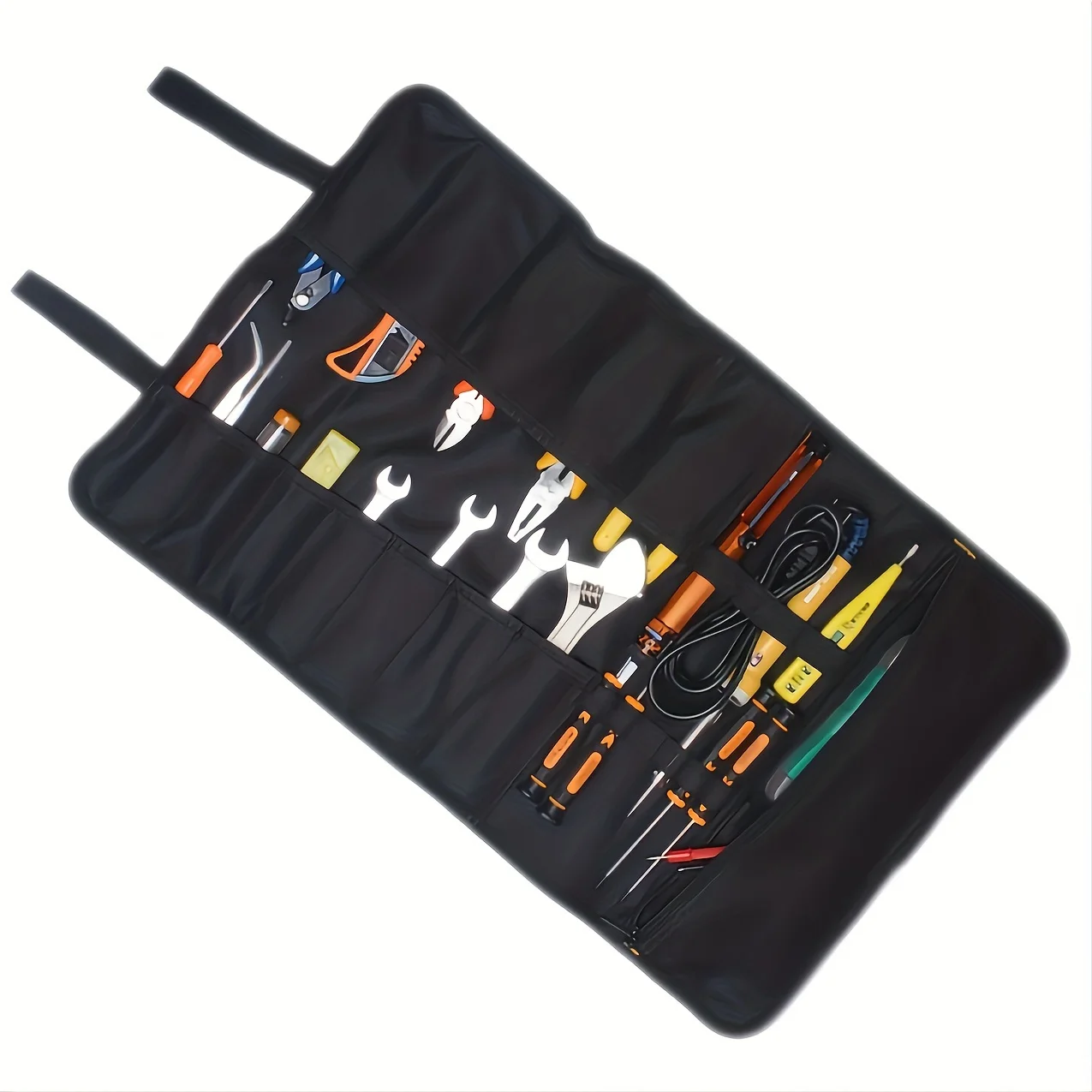 Imagem -04 - Grande Capacidade Ferramenta Bolsa Multi Bolso Profissional Oxford Dobrável Roll up Tool Pouch para Eletricista Trabalhador Hardware Armazenamento