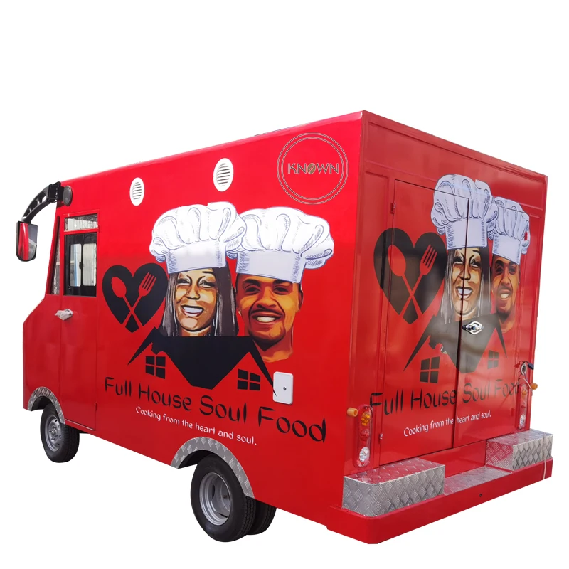 Electric Drivable Food Truck with Full Kitchen for Sale Ice Cream Sandwich Bakery Pizza Coffee Exhaust Fan Mobile Food Cart