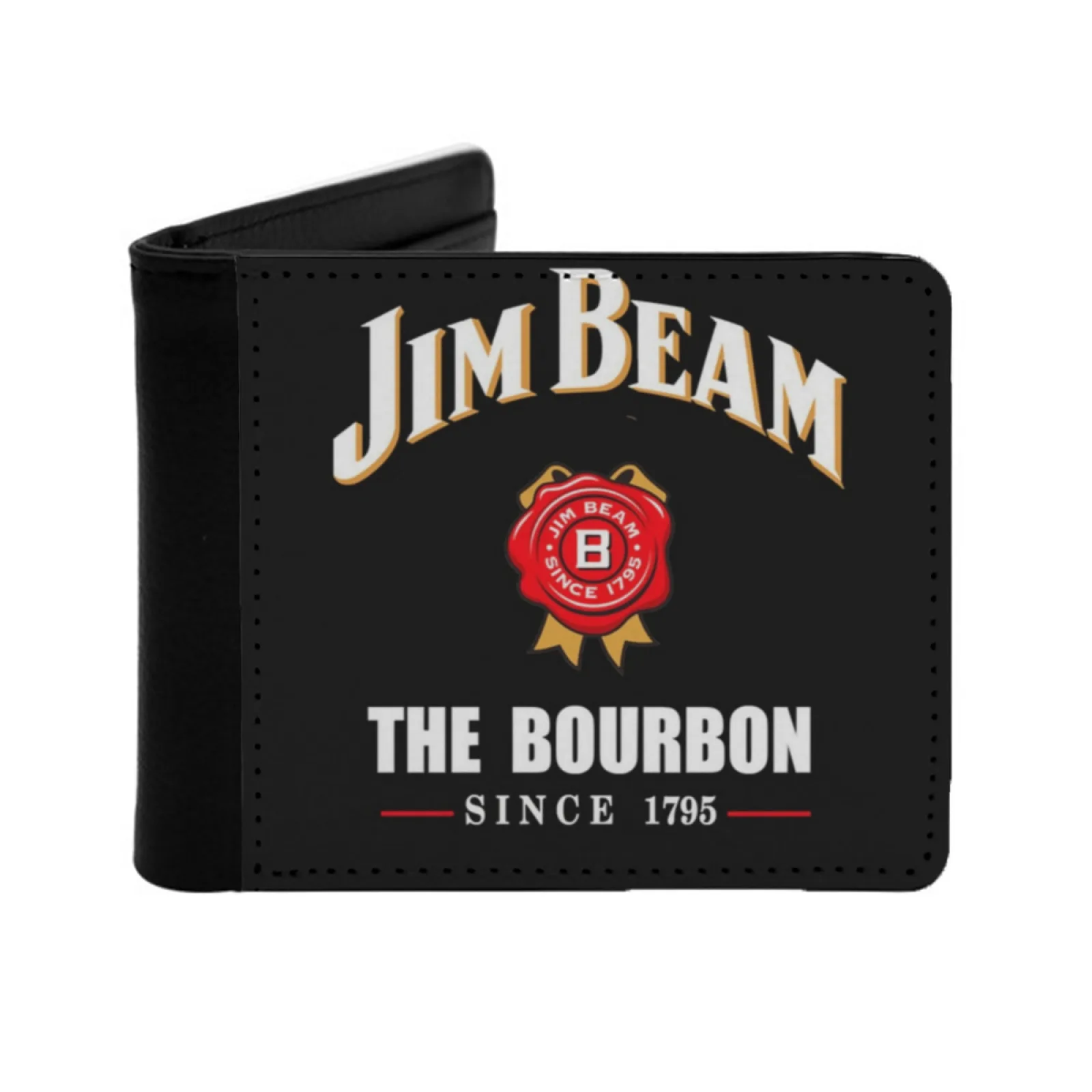 

Мужской кожаный кошелек Jim Beam, держатели для кредитных карт/Id, вставки для денег, мужские короткие кошельки Jim Beam, винтажный принт с персонализированным принтом