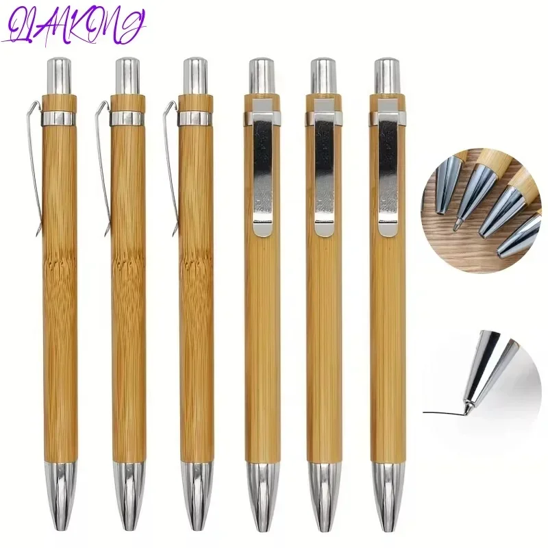 Art marker Creative Wooden Bamboo Ballpoint Pen 1.0mm Black Ink Office Supplies Writing Signature Pen Stationery Gifts