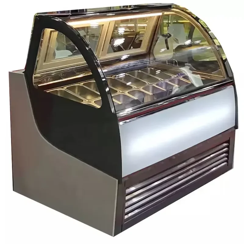 Commercial Haagen Dazs Gelato Ice Cream Freezer 14 Pans Popsicle Display Cabinet