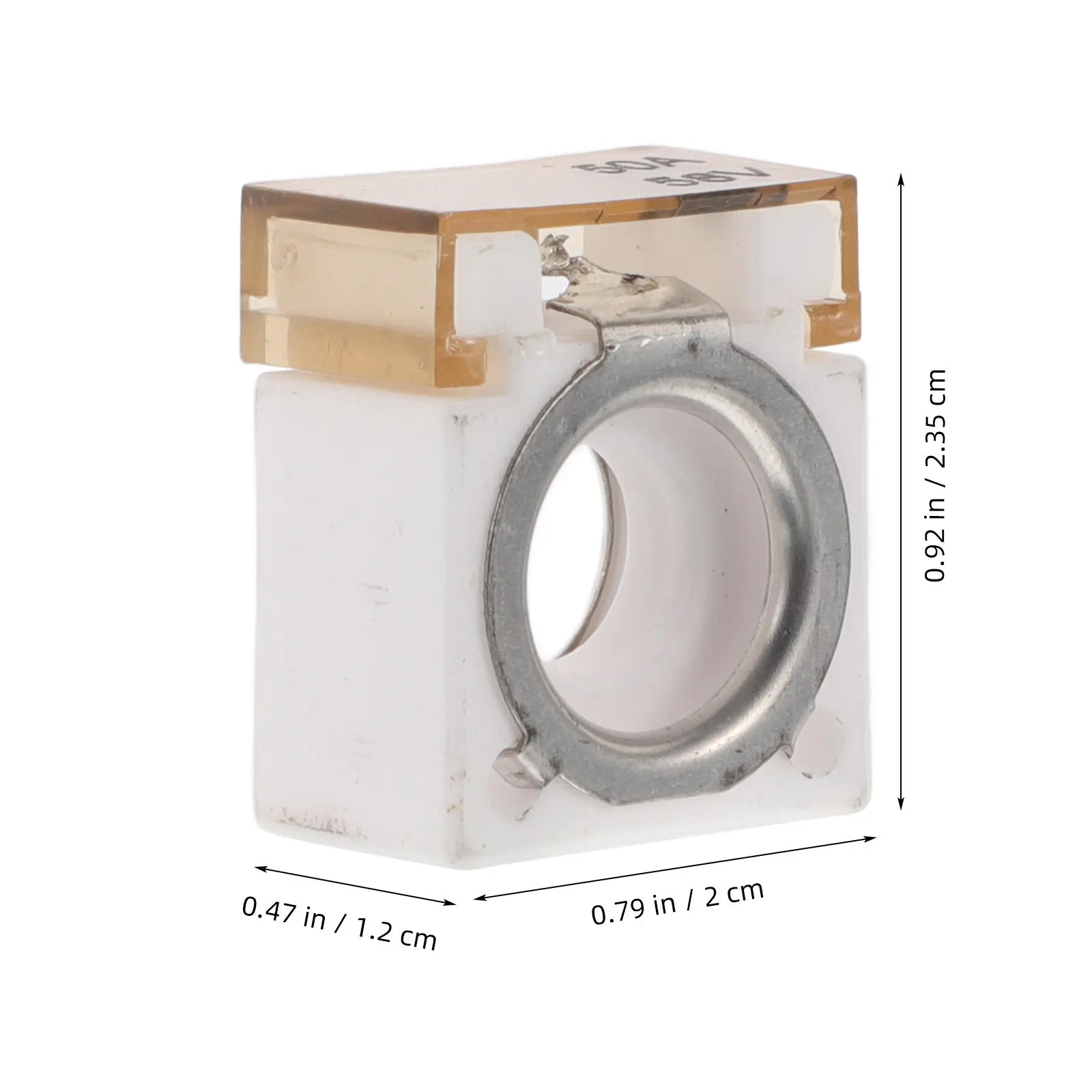 50A Battery Fuse Ceramic Circular for Marine Automotive Yacht Circuit Protection Waterproof 58V Overload Safety Device