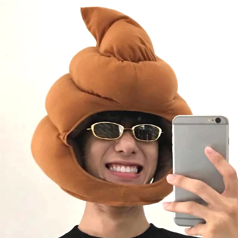 똥 머리 커버 카니발 무대 공연 장식 소품과 귀엽고 재미있는 갈색 똥 모자