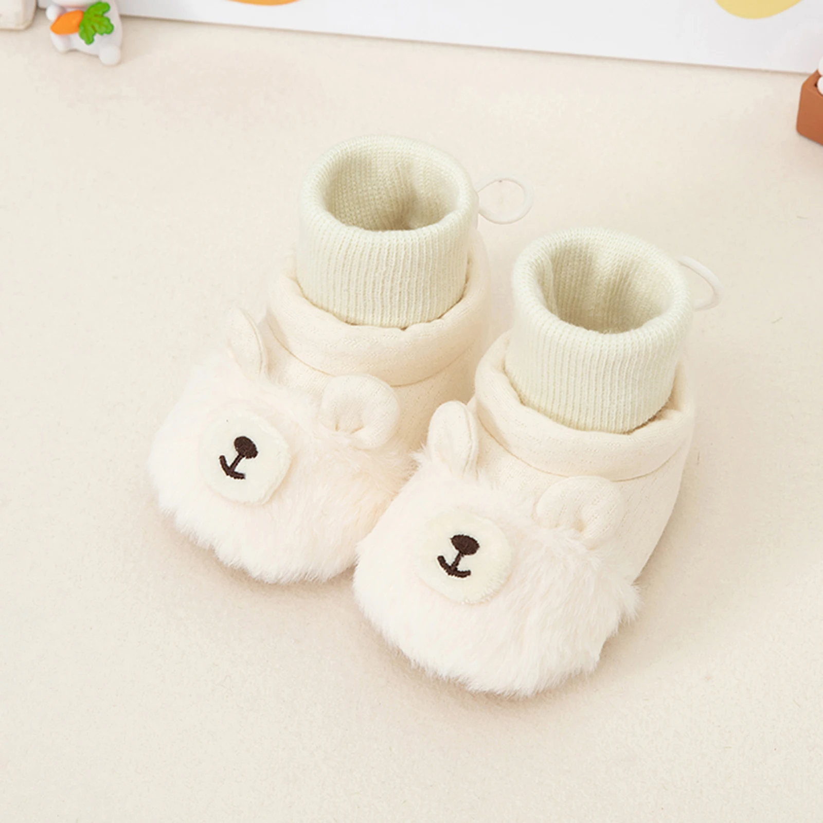 

Носки для маленьких мальчиков и девочек 0-18 месяцев, нескользящие носки с милым пушистым рисунком животных на спине, обувь