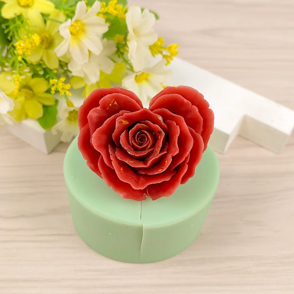 

Flowers Love Rose Soap Molds Silicone Candle Mold 3D Roses Flower Moulds Wedding Birthday Valentine's Day Clay Resin HC0451